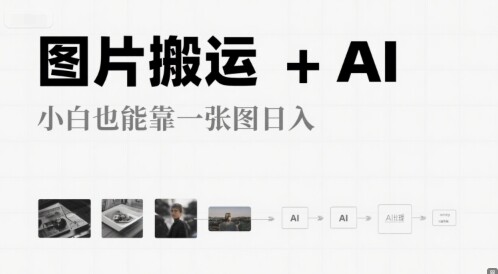 图片搬运+AI，小白也能靠一张图，日入4张-自由仓库