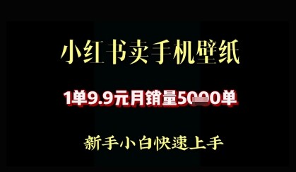 小红书卖AI手机壁纸，1单9.9，月销量5000单-自由仓库