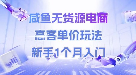 咸鱼无货源电商，高客单价玩法，新手1个月入门-自由仓库