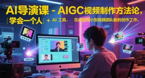 AI导演课-AIGC视频制作方法论，学会一个人+AI工具，完成如同小型视频团队般的创作工作，实现导演梦-自由仓库