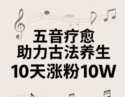 古法五音养生教程，五音疗愈的视频的制作方法，2-4小时就能学会，作者10天涨粉10W-自由仓库