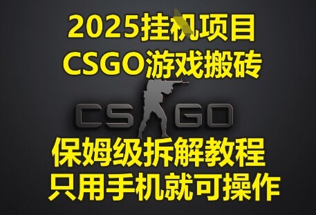 2025挂G项目，CSGO游戏搬砖，保姆级拆解教程，只用手机就可操作【揭秘】-自由仓库