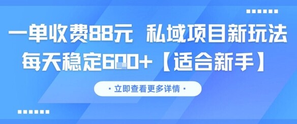 一单收费88元 私域项目新玩法 每天稳定6张+【适合新手】-自由仓库