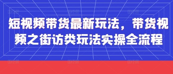 短视频带货最新玩法，带货视频之街访类玩法实操全流程-自由仓库
