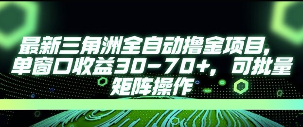 最新AI全自动游戏撸金项目，单窗口收益30-70+，可批量操作【揭秘】-自由仓库