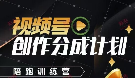 视频号创作分成计划陪跑训练营，手把手教会你如何制作视频，细水长流型项目-自由仓库