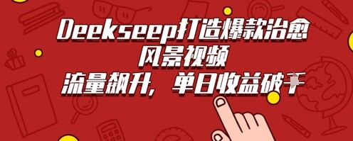 Deekseep制作治愈风景视频爆火出圈，单日收益几张，流量持续飙升-自由仓库