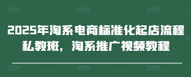 2025年淘系电商标准化起店流程私教班，淘系推广视频教程-自由仓库