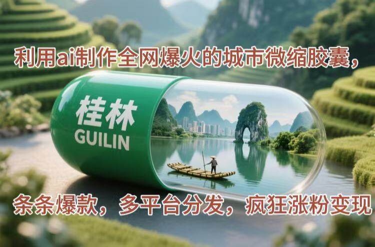 （14704期）利用ai制作全网爆火的城市微缩胶囊，条条爆款，多平台分发，疯狂涨粉变现-自由仓库