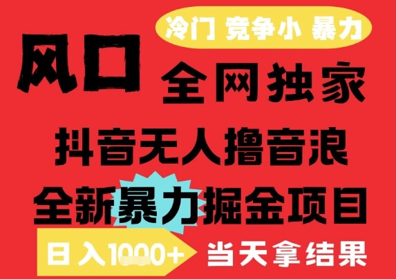 25年6月高爆抖音无人直播最新撸音浪掘金项目，解放双手小白可做，无脑日入1k+，门槛低【揭秘】-自由仓库