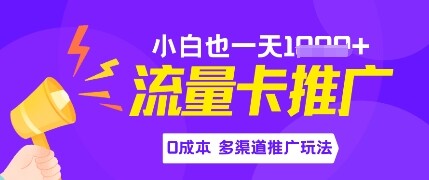 流量卡最新玩法，新手小白也能日入多张，0投资，多渠道推广玩法-自由仓库