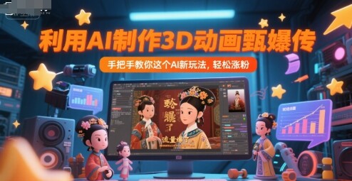 利用AI制作3D动画甄嬛传，流量爆了，手把手教你这个AI新玩法，轻松涨粉-自由仓库