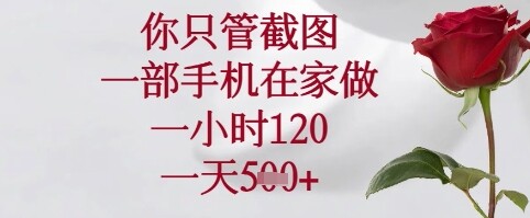 你只管截图，一部手机在家可以做，一小时120.一天5张+【揭秘】-自由仓库