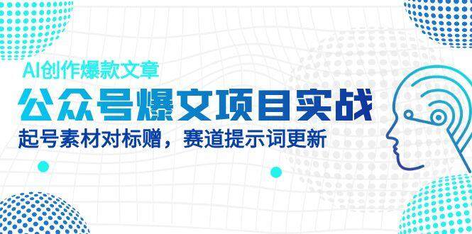 （14709期）公众号爆文项目实战，AI创作爆款文章，起号素材对标赠（附赛道AI提示词）-自由仓库