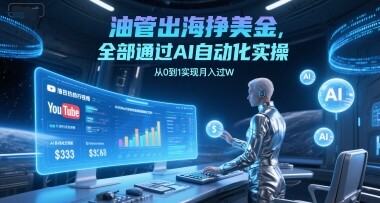 油管出海挣美金，全部通过AI自动化实操，从0到1实现月入过W-自由仓库