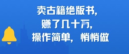 卖古籍绝版书，挣了几十个，操作简单，悄悄做-自由仓库