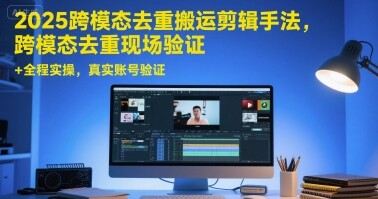 2025跨模态去重搬运剪辑手法，跨模态去重现场验证 +全程实操，真实账号验证-自由仓库