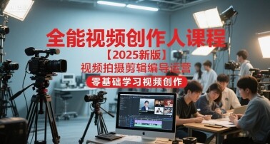 全能视频创作人课程【2025新版】视频拍摄剪辑编导运营，零基础学习视频创作-自由仓库