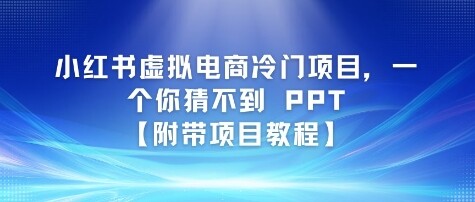 小红书虚拟电商冷门项目，一个你猜不到 PPT【附带项目教程】-自由仓库