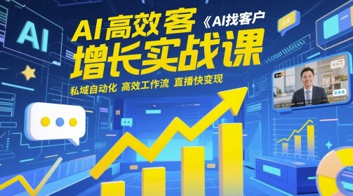 AI高效获客增长实战课，​AI找客户 私域自动化 高效工作流 直播快变现-自由仓库